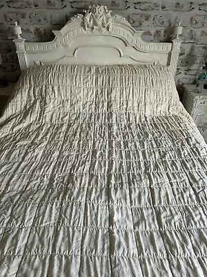 Laura Ashley Mia Beaded Cream Double Bedspread • £75