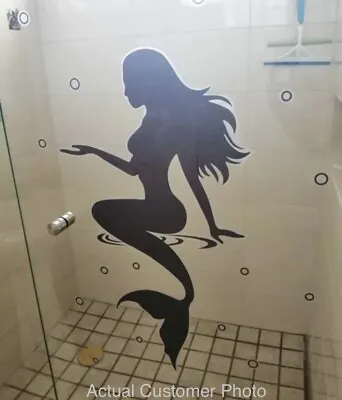 NEW 24” X 16” Mermaid & Bubbles Bathroom Tile / Wall / Glass Decor Sticker Decal • $24.99