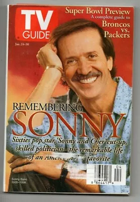 TV Guide Magazine January 24 1998 Sonny Bono Rebecca Romijn Super Bowl • $9.50