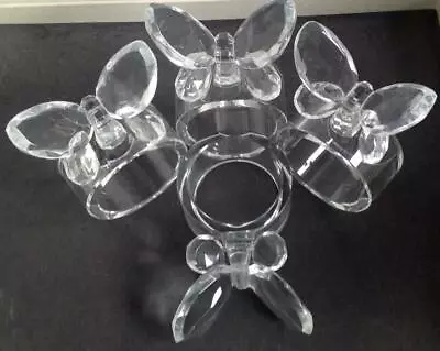 £24.50 • Buy Set Of 4 Boxed 3-dimensional Glass Butterfly Napkin Rings Decorative Tableware