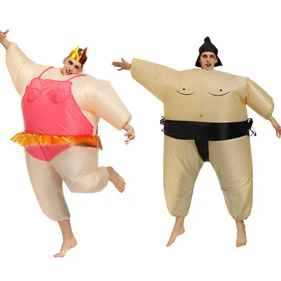 Adult Ballerina Sumo Fat Suit Costume Carnival Party Blow Up Fancy Dress Clothes • £37.89