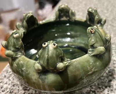 Vintage Majolica Pottery Frog Bowl • $58