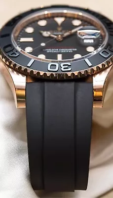 Replament Rolex Oysterflex Bracelet In Black (Silver Polished) Centre Dep-clasp • £45.95