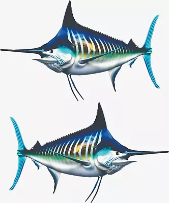  Fish Striped Marlin Fishing Auto Boat Car Graphics Decal Sticker 44  Set • $134.16