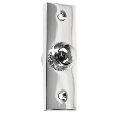 £8 • Buy 75mm POLISHED CHROME DOOR BELL BUTTON Front Porch Ring Press/Push Plate Knocker
