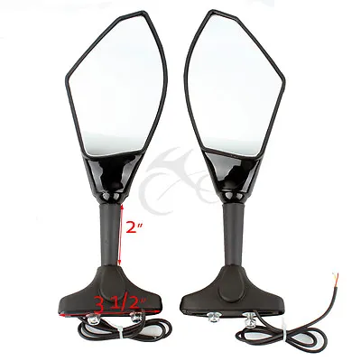 Rearview Mirrors LED Turn Signals Fit For Honda VFR800 Interceptor ABS 2003-2007 • $25.80