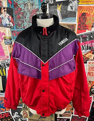 Vintage 80s-90s Yamaha Color Block Snow Mobile Ski Jacket Mens XL Tall • $85