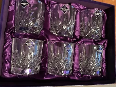 Edinburgh Crystal 6 Whisky Glasses Boxed • £55