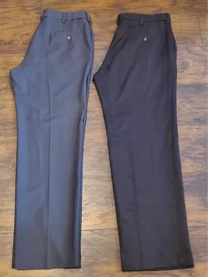 (Lot Of 2) - Haggar Mens Gray & Black Dress Pants Size 38x32 • $29.95