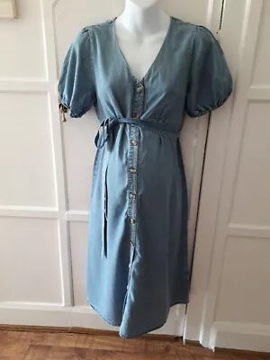 H & M Maternity/Nursing Denim Style Dress Size S 8/10 • £5.99