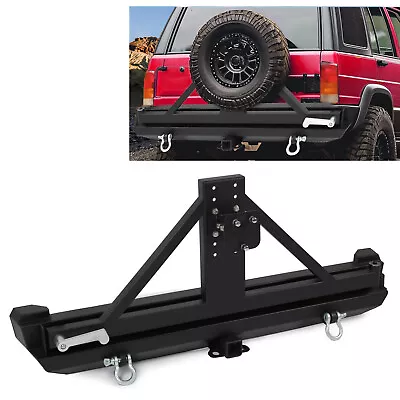 Rear Bumper W/ Tire Carrier For Jeep Cherokee XJ 2/4 Doors 1984-2001 85 86 Black • $450