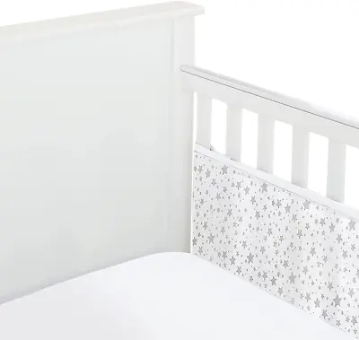 BreathableBaby Breathable Mesh Cot Liner â€” Classic Collection â€” Twinkle Grey • £30.27