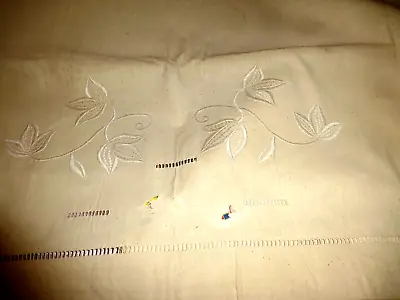 Unused Vintage French  Metis Sheets With Ladder Work & Embroidery Hem 215x280 • £69.99