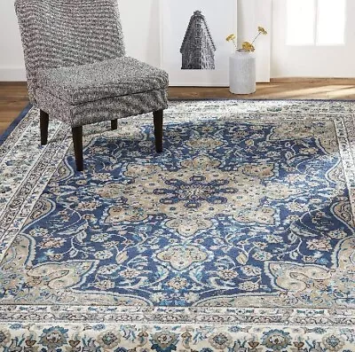 Home Dynamix Tremont Magnolia 21  X 35  Bohemian Rectangle Rug Navy Blue Ivory • $18.40