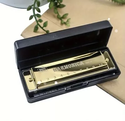 Fender Blues Deluxe Harmonica Key Of C Golden Silver Black Red + Case • $10.99