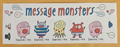 U.S.A. Message Monsters. Plate Strip Of 5v Forever Stamps 2021 • $7.99