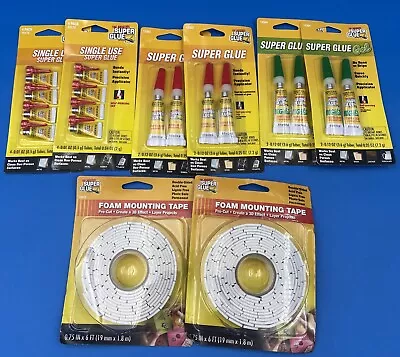 Super Glue/Super Glue Gel/Single Use Super Glue/Foam Mounting Tape /Lot Of 8. • $16.50