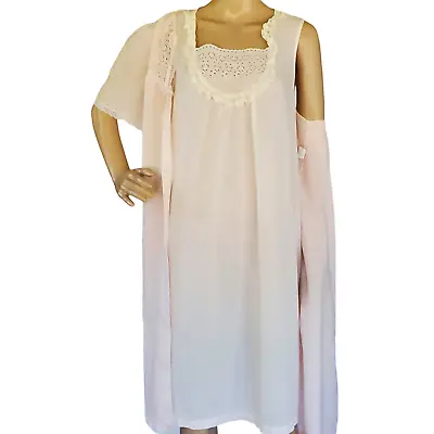 Vintage Carriage Court Sears Nightgown & Robe Women's Medium Pink 1960's USA • $49.96