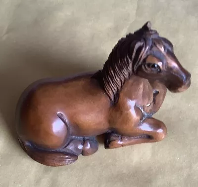 Vintage Carved Wood Japanese Netsuke Of A Horse. Signed. • £27.50