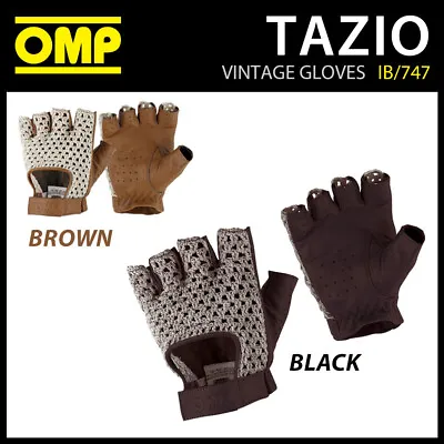 OMP Tazio Vintage Classic Driving Gloves Retro Short Style Leather In 4 Sizes • $47.30
