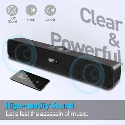 VOTNTUT Computer SpeakersWired USB Desktop SpeakerStereo USB Powered Mini Soun • £11.99