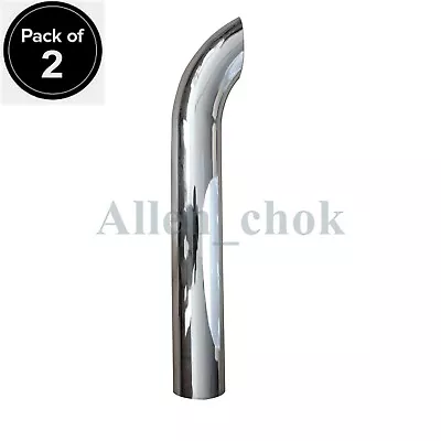 2PCS Chrome 5 Inch Outlet Diameter Curved Pipe 5 OD X 36  Length Stack Pipe • $182