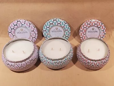 Voluspa Maison Blanc Collection 3 Tin Candle Set 11 Oz Each 2 Wick NEW  • $89