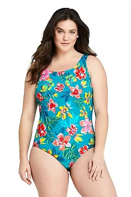 LANDS END Plus Size 16W Mastectomy Tugless Tank Swimsuit NWT $80 • $39.99