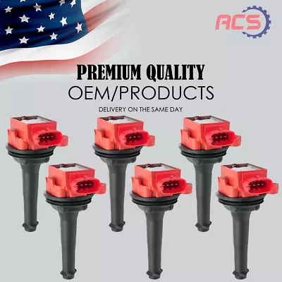Set Of 6 High-Performance Ignition Coils For Volvo C70 S70 XC70 XC90 S60 UF341 • $63.22