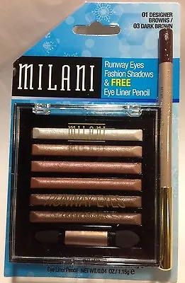 Milani Runway Eyes Fashion Eyeshadow DESIGNER BROWNS+Eye Liner Pencil DARK BROWN • $15.26