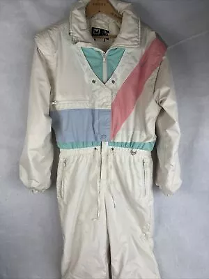 VTG 80s Obermeyer White One Piece Ski Suit Snow Jumpsuit Women’s  12 • $150