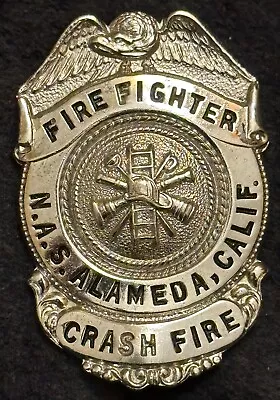 US Naval Air Station Alameda CA FD Firefighter Badge • $39.99