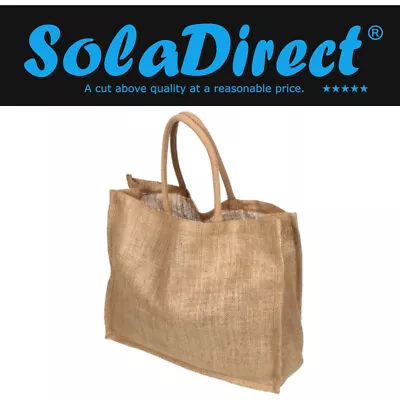 100% Natural Jute Bag Hessian Pack Of 5 Large Strong Jumbo Luxury Plain Shopping • £18.99