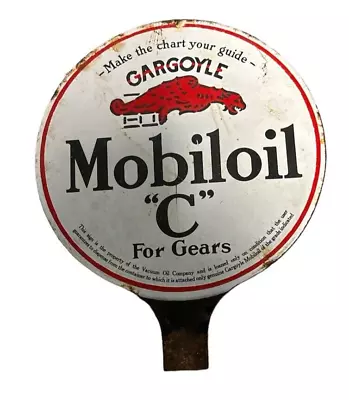 Vintage Real Deal Original MOBILOIL Gargoyle “C”For Gears Porcelain Gas Oil Sign • $339.99