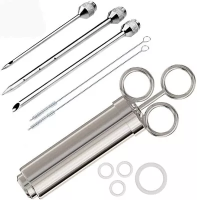 Stainless Steel Meat Injector KitMarinade Injector With 3 Needles • $17.99