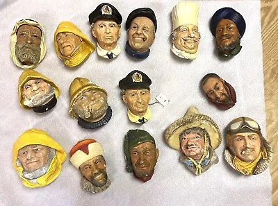 Vintage Bossons Chalkware Heads Congleton England | Lot Of 15 • $195