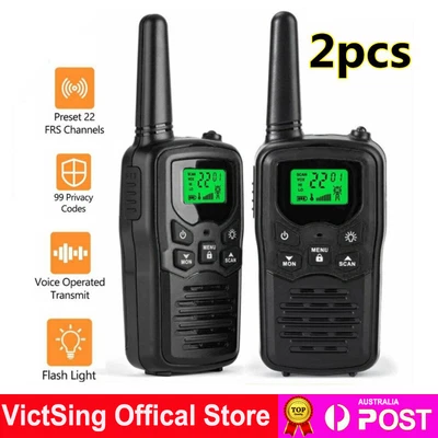 $37.99 • Buy 2Pc UHF Walkie Talkies Long Range 22CH VOX UHF Handheld Two Way Radio Flashlight