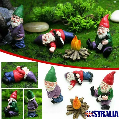 1/4Pcs Naughty Gnome Statue Garden Outdoor Decoration DIY Resin Ornaments Funny • $17.69