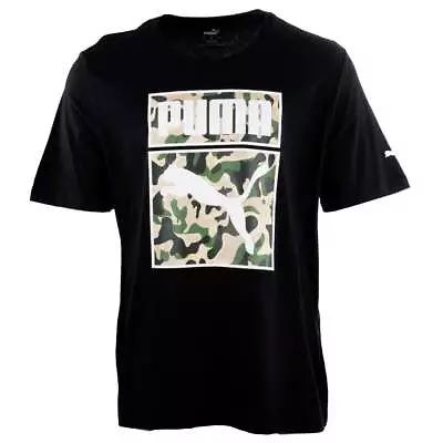 Puma One Shot Camo Crew Neck Short Sleeve T-Shirt Big Tall Mens Black Casual Top • $9.99