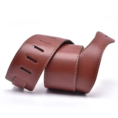 $14.84 • Buy Adjustable Brown Soft Leather Thick Guitar Strap Belt For Electric  Acous QM