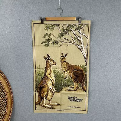 Tea Towel Cotton Linen Blend Kangaroo Australia  Retro Vintage • $11.84