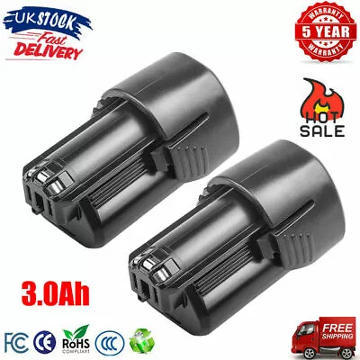 £11.19 • Buy 2X 10.8V/12V 3.0Ah Li-Ion Battery Replace For Bosch BAT411 BAT412 BAT414 GSR GDR