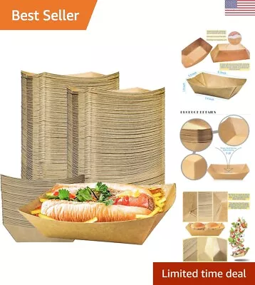 Heavy-Duty Paper Food Trays - 100 Pack - Perfect For French Fries Nachos & More • $26.99