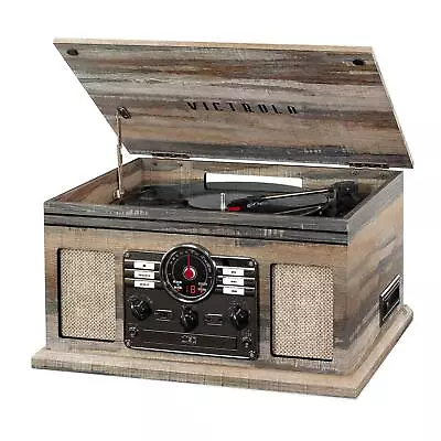 Victrola Nostalgic 6-in-1 Bluetooth Record Player & Multimedia Center With Bu... • $90