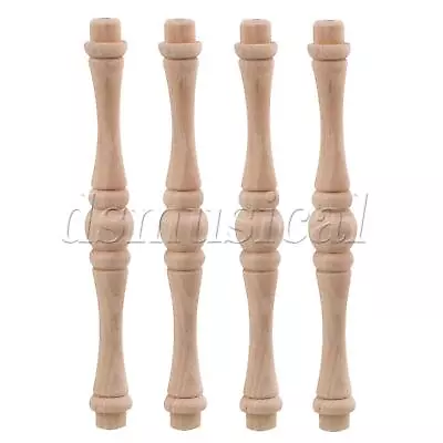 4Pcs Cabinet Accessories Unfinished Natural Wooden Spindles For Crafts Furniture • $15.08