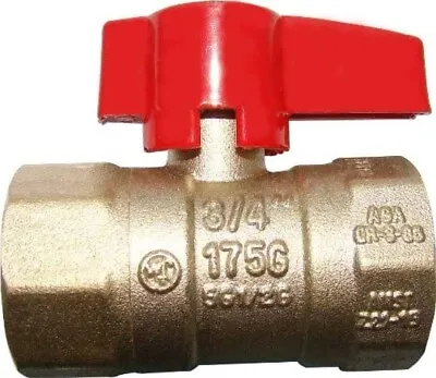 3/4  IPS Brass Gas Ball Valve - Natural Gas Or Propane CSA Shut-Off Valves • $7.50