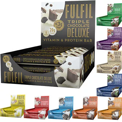 Fulfil Protein Bars 55g & Vitamins Healthy High Fibre Snack Low Sugar Carbs Bar • £20.99