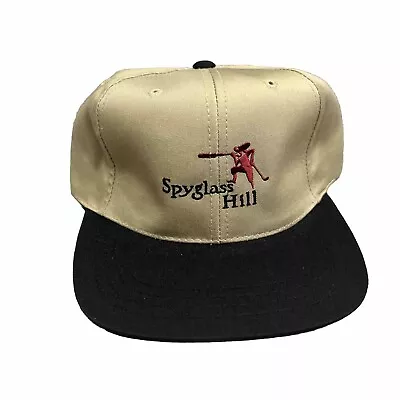 Spyglass Hill Pebble Beach Beige Black Cap Imperial Leather Strap Buckle Vintage • $12.99