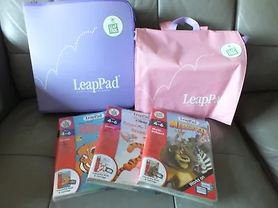 Pink LeapPad Learning System With Carry Case + 10 Book/Cartridge & Back Pack • £60