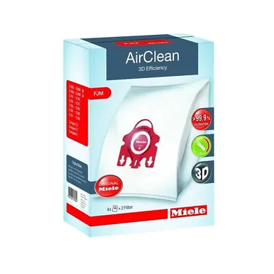 4 Unopened Boxes MIELE AirClean FJM 3D Efficiency Dustbags 16x +8 Filters S1E1 • $53.99